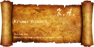 Krump Albert névjegykártya